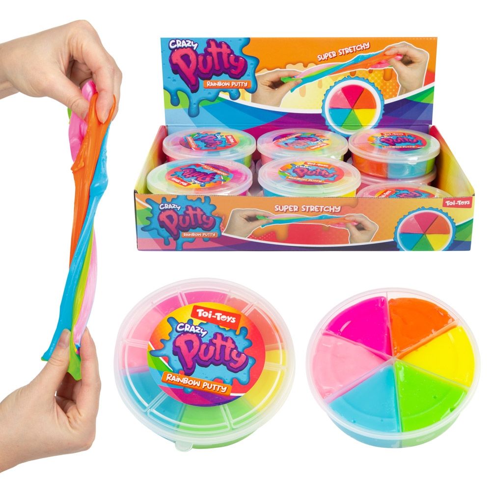 Putty saltaret curcubeu 6 culori/set toi-toys 35945a