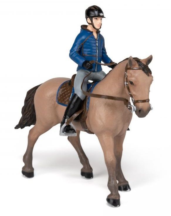 Figurina set echitatie cal si jocheu  papo51565