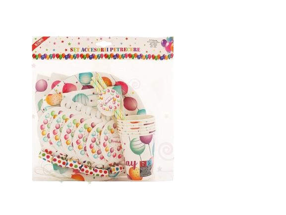 Set accesorii petrecere 6persoane 36piese 085886