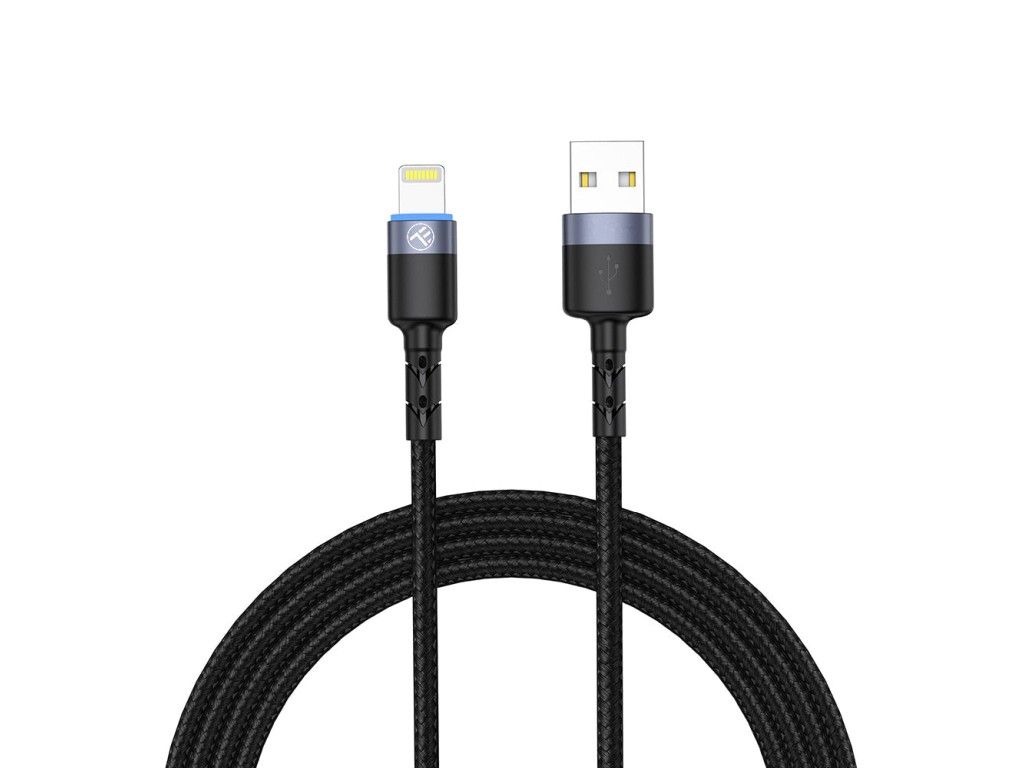 Cablu tellur lightning cu led 3a 1.2m negru tll155373