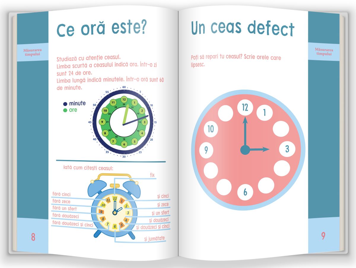 Matematica practica: masurarea timpului si banii/ Gata de scoala!