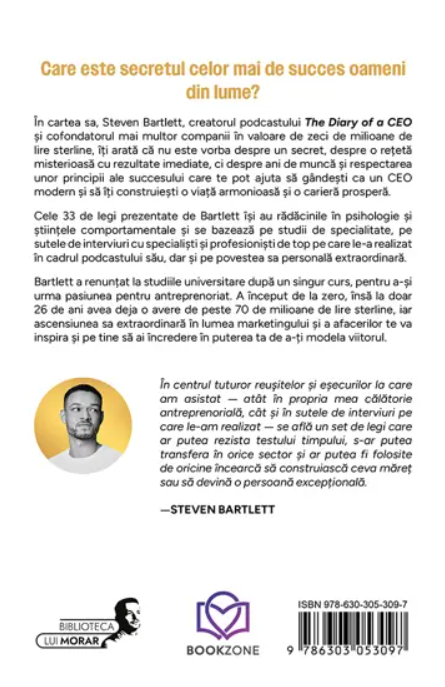 Jurnalul unui CEO 33 de legi ale succesului in viata si in business - Steven Bartlett