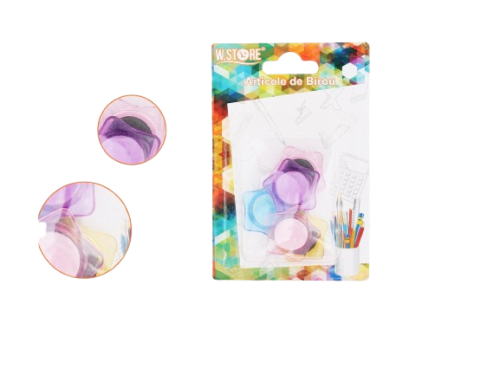 Magnet tabla plastic transparent stea/5buc