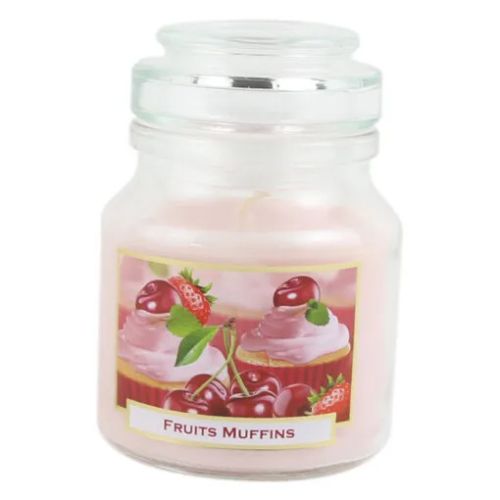 Lumanare in sticla fruits muffins 130g