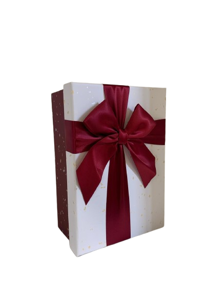 Cutie cadou din carton cu fundita alb bordo nr.3 3861353