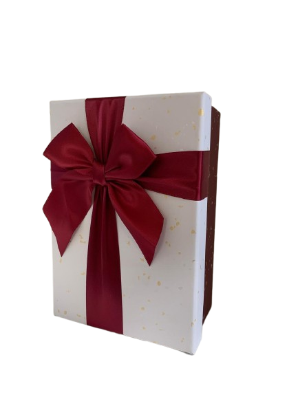 Cutie cadou din carton cu fundita alb bordo nr.6 3861353