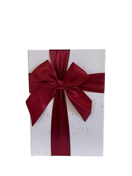 Cutie cadou din carton cu fundita alb bordo nr.4 3861353