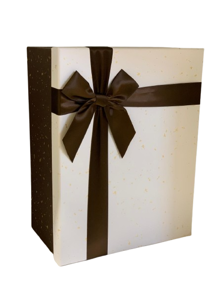 Cutie cadou din carton cu fundita alb maro nr.10 3861354
