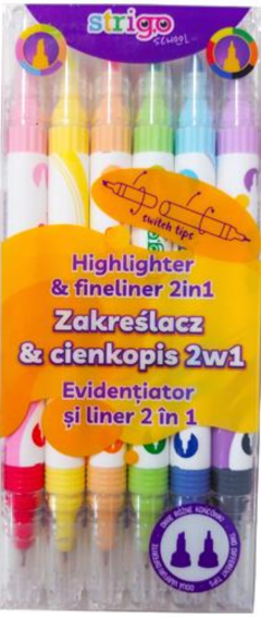 Evidentiator si liner strigo 2in1 12 culori ssc443
