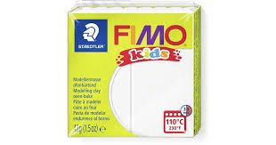 Plastelina fimo kids 42g alb cu sclipici sth-8030-052