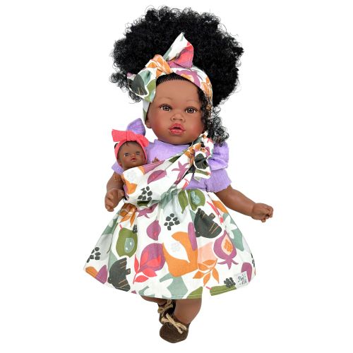 Papusa nines d'onil maria afro cu sunete cu bebelus 4403