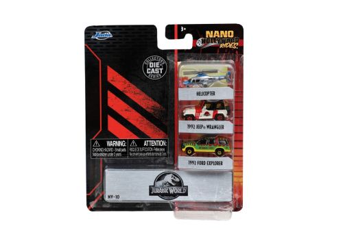 Jada set 3 masinute metalice jurassic 4cm 253251012