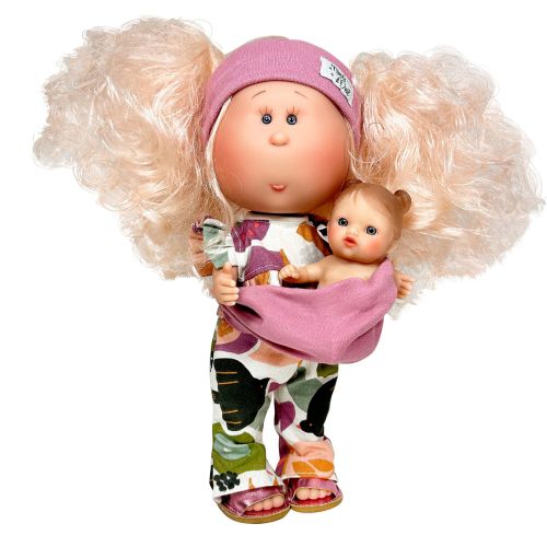 Papusa nines d'onil mia cu parul blond cu bebe 3509