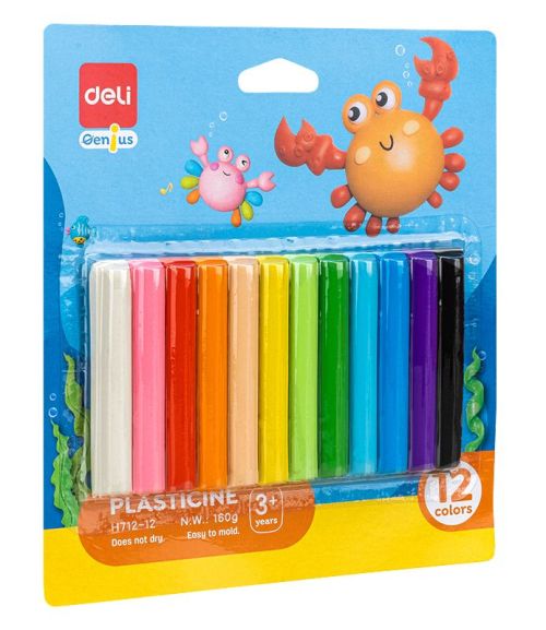 Plastilina 12 culori 160g deli dleh712-12