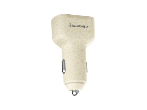 Incarcator auto tellur green 36w 6a crem tll151341