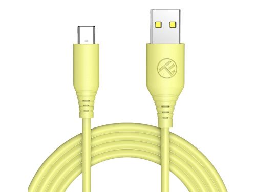 Cablu silicon tellur usb to type-c 3a 1m galben tll155400