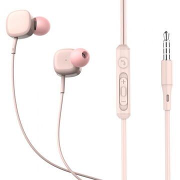Casti in-ear cu fir tellur basic sigma roz tll162371