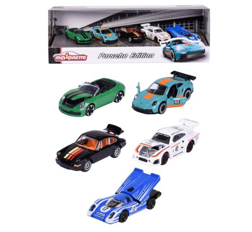 Majorette set 5 masinute metalice porsche 7.5cm 212053172