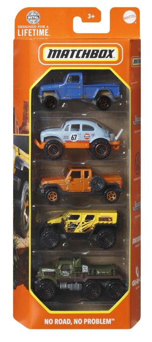 Matchbox set 5 mas met mbx no road no problem mtc1817_hvt81