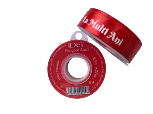 Panglica satin la multi ani 2.5cm*22m