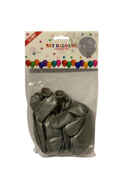Set baloane sidefate 2.8g argintiu 10buc 038763