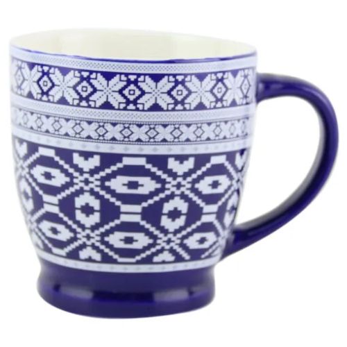 Cana ceramica cu motive traditionale romanesti 200 ml albas