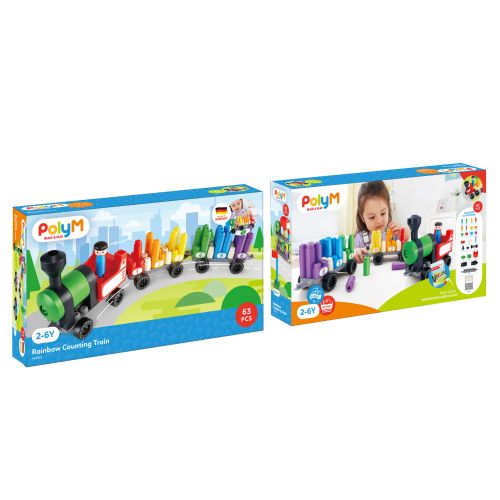 Polym - tren curcubeu 63 piese 760022