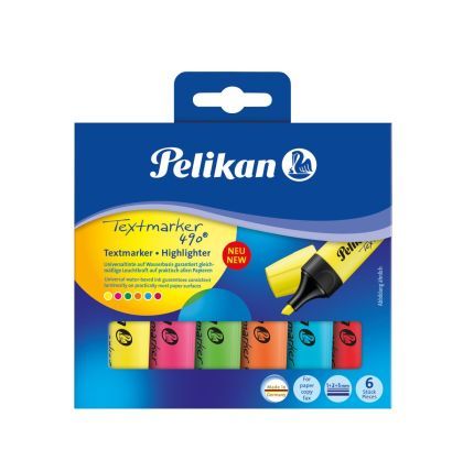 Textmarker 490 set 6 culori cut carton 814065