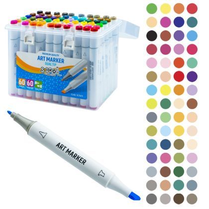 Markere Cu 2 Capete, 6mm-3mm, 60 Cul/Set - S-COOL SC1509