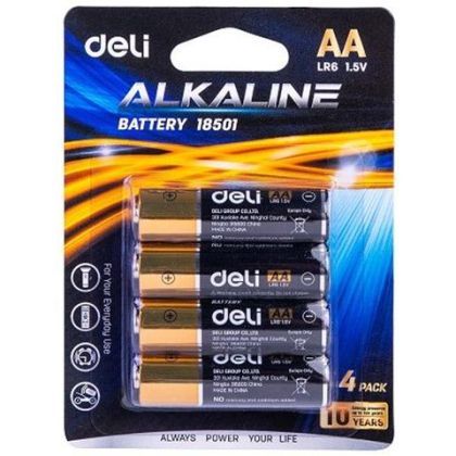 Baterii r6 (aa) alcaline 4 buc/set deli dle18501
