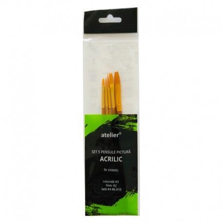 Pensule atelier acrilice set 5 buc at20028