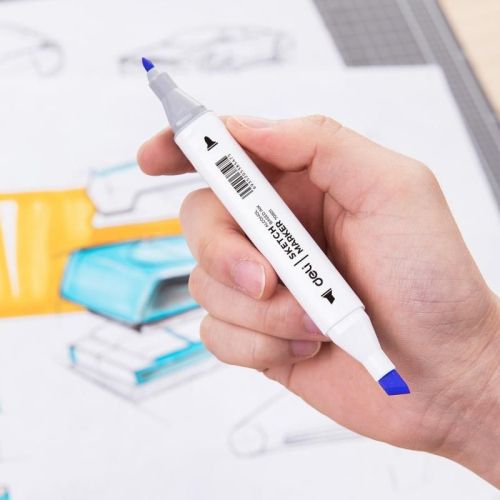 Set 48 markere sketching varf dublu 1mm/7mm deli dle70801-48