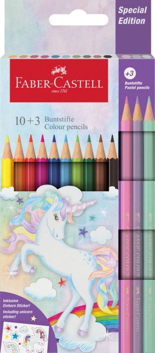 Creioane colorate 10+3 culori unicorni fc111219